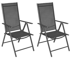 3dílný bistro set hliník a textilen černý