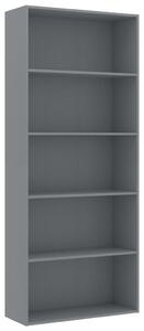 Knihovna Madison - 5 polic - šedá | 80x30x189 cm