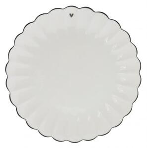 Keramický talíř Pleated White 23 cm
