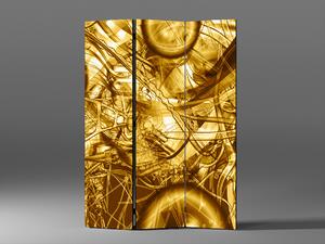 Liox 3D Paraván prostorná zlatá abstrakce Rozměr: 135 x 180 cm