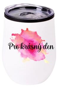 Termohrnek "bowl" - Akvarelový otisk Pro krásný den - bílý