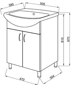 Kingsbath Aqua-Easy II 50 koupelnová skříňka s umyvadlem