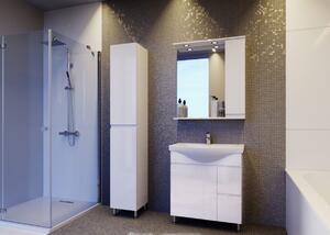 Kingsbath Auriga 65 závěsná koupelnová skříňka se zrcadlem a LED osvětlením Orientace: Levá