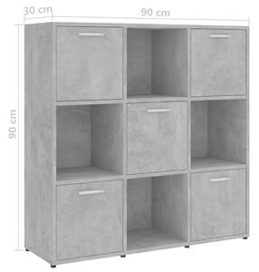 Knihovna Oven - betonově šedá | 90x30x90 cm