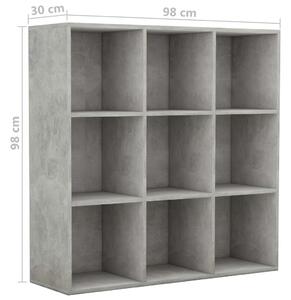 Knihovna Callum - betonově šedá | 98x30x98 cm
