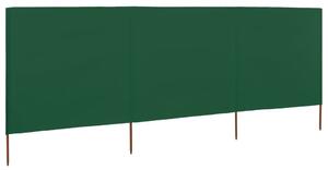3dílná zástěna proti větru látková 400 x 160 cm zelená