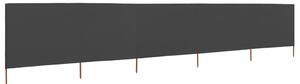 5dílná zástěna proti větru textil 600 x 160 cm antracitová