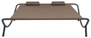 Zahradní lehátko textil hnědé