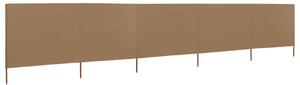 5dílná zástěna proti větru látková 600 x 80 cm taupe