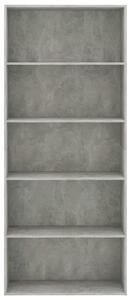 Knihovna Madison - 5 polic - betonově šedá | 80x30x189 cm