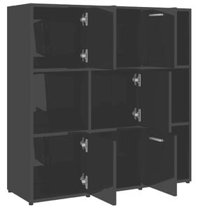 Knihovna Oven - černá s vysokým leskem | 90x30x90 cm