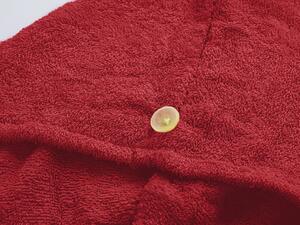 Rychleschnoucí froté turban na vlasy červený, 100% bavlna