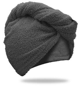 Rychleschnoucí froté turban na vlasy tmavě šedý