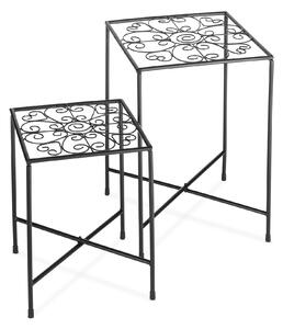 LIVARNO home Kovový stolek na květiny (stolek na květiny, 2 kusy) (100371879002)