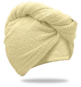 Rychleschnoucí froté turban na vlasy béžový, 100% bavlna