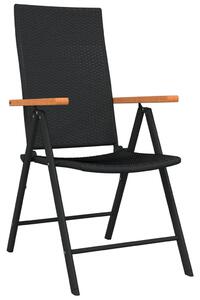 7dílný zahradní jídelní set černý