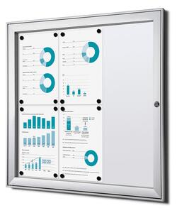 Interiérová uzamykatelná informační vitrína 6 x A4, protipožární, hliník