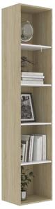Knihovna Madison - 5 polic - bílá a dub sonoma | 40x30x189 cm