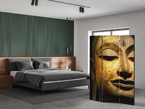 Liox Paraván bronzová tvář Buddhy Rozměr: 135 x 180 cm