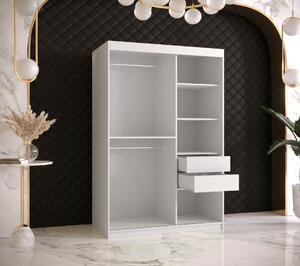 Šatní skříň Abi Sosna 2 Barva korpusu: Bílá, Rozměry: 200 cm, Dveře: Sosna + zrcadlo