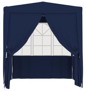 Profesionální party stan s bočnicemi 2 x 2 m modrý 90 g/m²