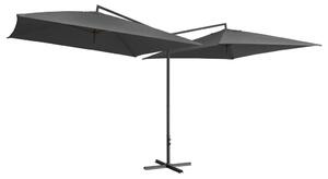 Dvojitý slunečník s ocelovou tyčí 250 x 250 cm antracitový