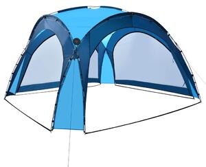 Party stan s LED světly 4 boční stěny 3,6 x 3,6 x 2,3 m modrý