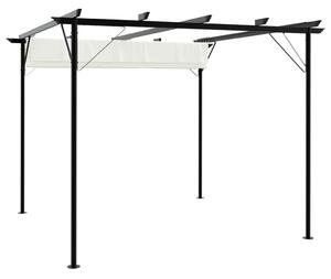 Pergola se zatahovací střechou krémově bílá 3 x 3 m ocel