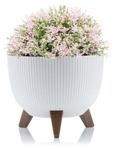 PLASTOVÝ KVĚTINÁČ ROSA LINEA ECO 15X24 CM BÍLÁ