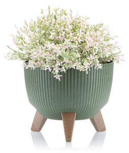 PLASTOVÝ KVĚTINÁČ ROSA LINEA ECO 15X24 CM ZELENÁ