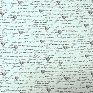 Hladká bavlna - Srdce s nápisy 150