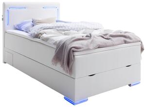 POSTEL BOXSPRING, 120/200 cm, bílá Xora - Jednolůžkové postele, Online Only