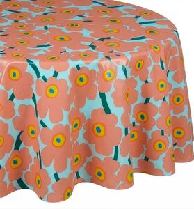 WATERPROOF Ubrus omyvatelný kulatý květiny 140 cm