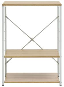 Skříňka na mikrovlnku bílá a dub 60 x 39,6 x 79,5 cm kompozit