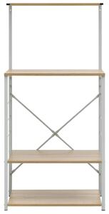 Skříňka na mikrovlnku bílá a dub 60 x 39,6 x 123 cm kompozit