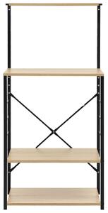 Skříňka na mikrovlnku černá a dub 60 x 39,6 x 123 cm kompozit