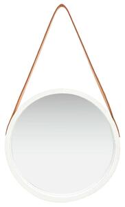 Nástěnné zrcadlo Mission s popruhem - 40 cm | bílé