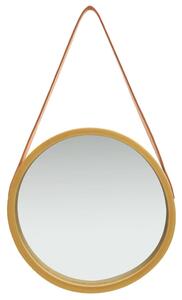 Nástěnné zrcadlo Mission s popruhem - 40 cm | zlaté