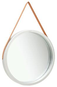 Nástěnné zrcadlo Mission s popruhem - 60 cm | stříbrné