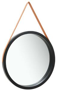 Nástěnné zrcadlo Mission s popruhem - 60 cm | černé