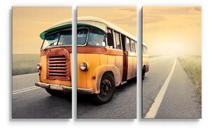 Sablio Obraz - 3-dílný Autobus veterán - 120x80 cm