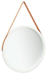 Nástěnné zrcadlo Mission s popruhem - 60 cm | bílé