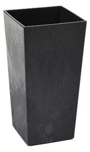 PLASTOVÝ KVĚTINÁČ PORTO 46X25X25 CM IMITACE BETONU ČERNÁ