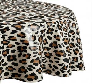 WATERPROOF Ubrus omyvatelný kulatý leopard 140 cm