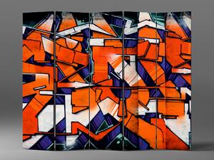 Liox Paraván oranžové graffiti Rozměr: 225 x 180 cm