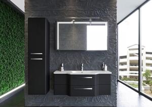 Kingsbath Levanto Black 128 zrcadlová skříňka do koupelny s LED osvětlením a podsvícením