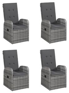 5dílný zahradní jídelní set šedý