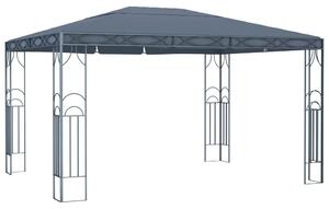 Altán se světelnými LED řetězy 400 x 300 cm antracitový