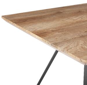 Jídelní souprava stolu a lavice světlé dřevo/černá UPTON