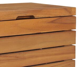 Koš na prádlo Lobeco - masivní teakové dřevo | 40 x 40 x 70 cm